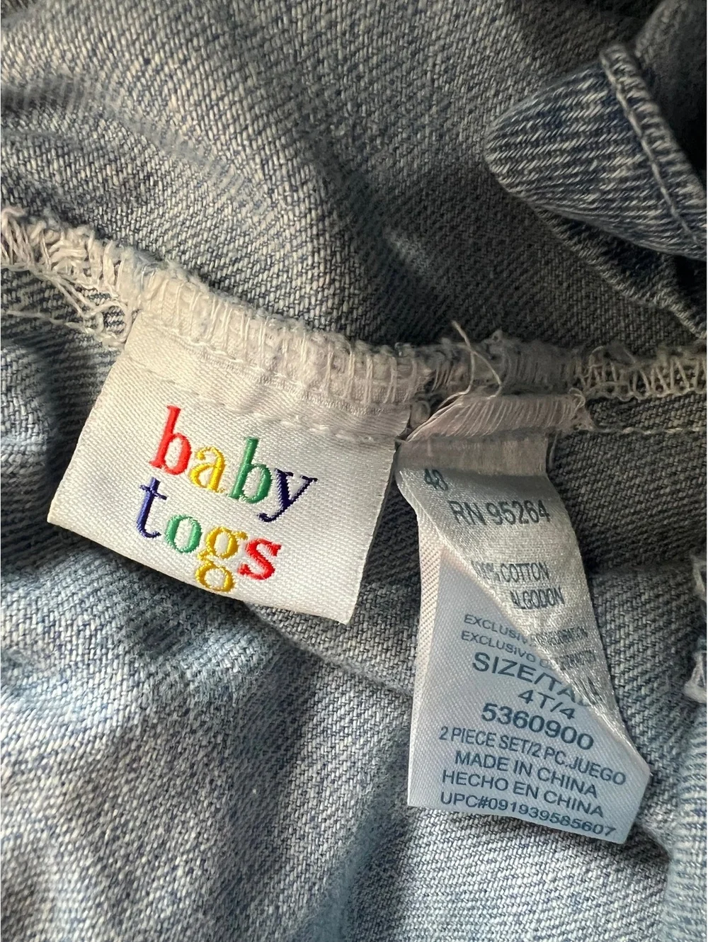 vintage baby togs denim skort
